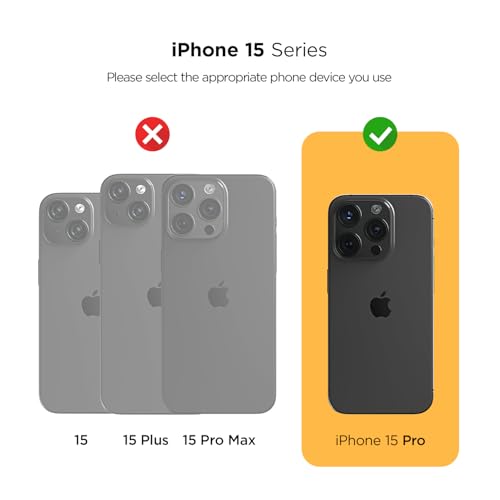 VRS DESIGN Damda Glide Hybrid Phone Case Designed for iPhone 15 Pro (2023), Functional Sturdy Wallet Card Holder Kickstand Case Compatible with iPhone 15 Pro (Matte Black) - color: Matte Black, size: iPhone 15 Pro