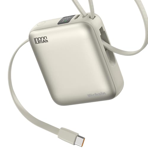 Hichain Small Portable Charger with Built in Cables LED Display Gold - color: Gold