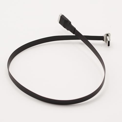 Right Angle USB C Flat Extension Cable 90 Degree USB C Male to Female Fast Charge Data Cord for Power Banks Phone(11.8in/300mm) - size: 11.8in/300mm