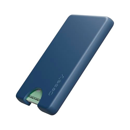 Casely MagWallet | Navy | Slim Wallet Card Holder | Compatible with MagSafe | Soft-Touch Hard Silicone | Holds Up to 3 Cards - color: Navy