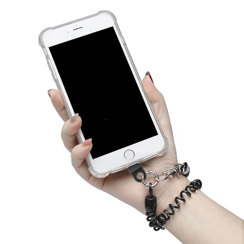 Doormoon Phone Tether Anti Theft, Phone Lanyard With Heavy Duty Carabiner - color: Black - 1 Pack With Tpu Patch