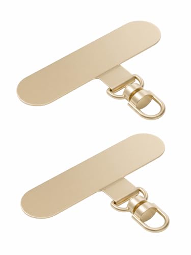 Universal Metal Phone Tether Tab, Heavy-duty Phone Lanyard Tab for Wrist&Crossbody Straps, Full-cover Phone Cases - color: Gold