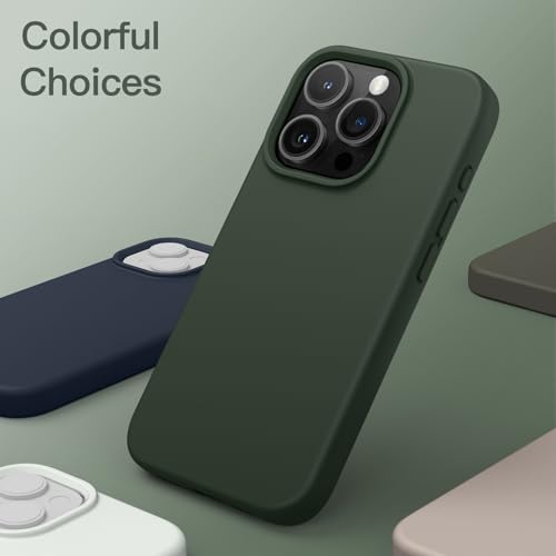 JETech Silicone Case for iPhone 15 Pro, Cypress | Silky Soft Touch, Shockproof Protection, Scratch Resistant, Microfiber Lining - color: Cypress, size: iPhone 15 Pro