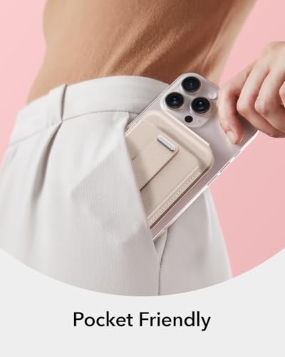 ESR for MagSafe Wallet Stand with Grip, 5 Card Holder, RFID Blocking - color: Desert Titanium