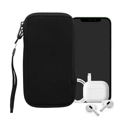 kwmobile Universal Phone Pouch Size XL - 6.7/6.8" - Neoprene Smartphone Pouch with Zip - Water-Repellent Mobile Phone Case - Sleeve in Black - color: black, size: XL - 6.7/6.8"