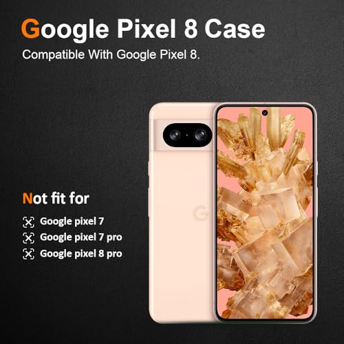 Silicone Clear for Google Pixel 8 Case,Ultra Thin with Comfort Grip | Soft Slim-Fit TPU Pixel 8 Phone Cover,Non-Slip,Shockproof Protection,Scrath-Resistant - size: Pixel 8 case