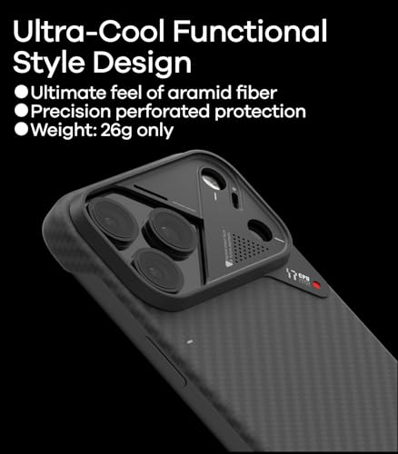 Aulumu A17 Aramid Fiber iPhone 17 Pro Max Case | 1500D Ultra Slim Woven | CoolHyper Real Cooling | Compatible with MagSafe - size: iPhone 17 Pro Max