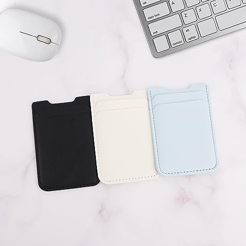 Fulgamo Phone Wallet Stick on,Card Holder for Phone Case,Phone Card Holder - color: Baby Blue,White,Black