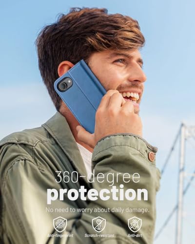 OCASE for iPhone 17e/iPhone 16e Wallet Case, Card Holder, Light Blue | RFID Blocking, Kickstand, Magnetic Closure, PU Leather Flip Folio, Shockproof TPU Shell, Protective Phone Cover (6.1") - color: Light Blue