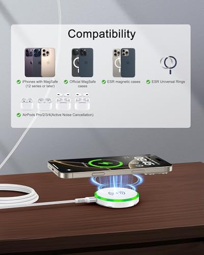 Magsafe Wireless Charger Samsung Fast Charging Pad for Galaxy S26 S25 Ultra - color: White