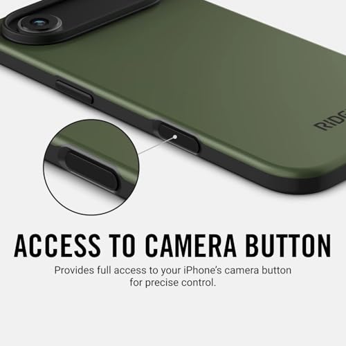 Ridge Case Compatible with iPhone 17 AIR - Compatible with MAGSAFE & Wireless Charging, Aluminum Control Buttons, Dual-Layer Construction, TPU Bumper with Drop Protection (Matte Olive) - color: Matte Olive, size: iPhone Air