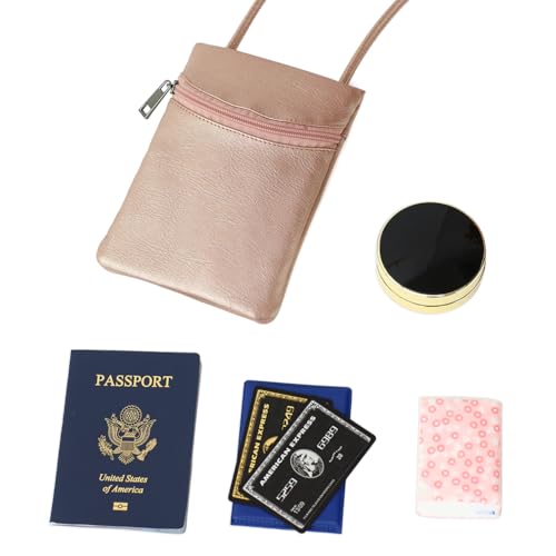 Small Crossbody Women Cell Phone Purse Wallet Bag With Shoulder Strap - color: Champagnegold/Shatteredpvc