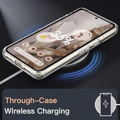 JETech Case for Google Pixel 8 Pro, Anti-Yellowing, Clear | Shockproof Protection, Scratch Resistant Hard PC Back, Durable Transparent TPU Bumper - color: Clear, size: Pixel 8 Pro