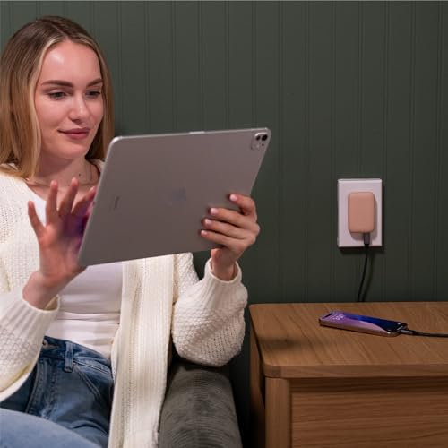 Satechi OntheGo 67W Wall Charger, GaN USB-C Fast Charging, Desert Rose - color: Desert Rose