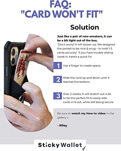 The StickyWallet Premium Spandex Stick-on Phone Wallet Card Holder for any Case | Unique Double Pocket Design + Finger Strap (Pack of 4) - size: Pack of 4