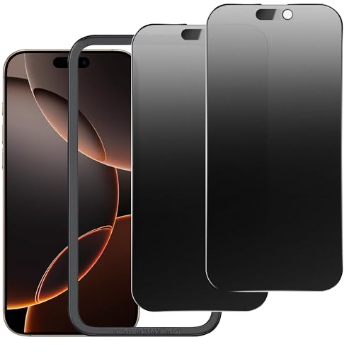 2 Pack Matte Privacy Screen Protector for iPhone 16 Pro Max 6.9", Anti-Glare Anti-Spy Scratch Resistant Tempered Glass Film,Smooth Responsive Touch Anti-Scratch Glass,Easy to Install - size: for iPhone 16 Pro Max