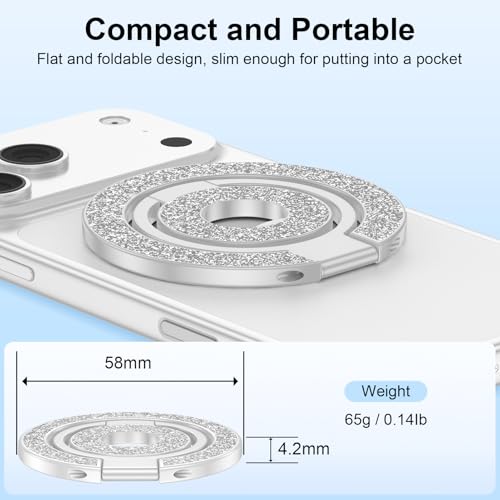 for Magsafe Magnetic Phone Ring Grip Adjustable Kickstand for iPhone 17 Air - color: White