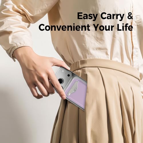 Upgraded for MagSafe Wallet with Makeup mirror,Stronger Magnetic rfid blocking Wallet for iPhone Air 17 16 15 14 13 12 Pro Max,4 Cards Holder with Adjustable Stand(Lavender) - color: Lavender