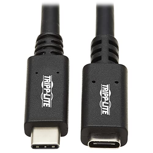 Tripp Lite USB-C Extension Cable (M/F), USB 3.2 Gen 2, Thunderbolt 3, Black, 10 Gbps, 60W Power Delivery Charging, 20 Volts 3 Amps, 20 inches / 0.5 Meters, (U421-20N-G2) - style: Extension Cable