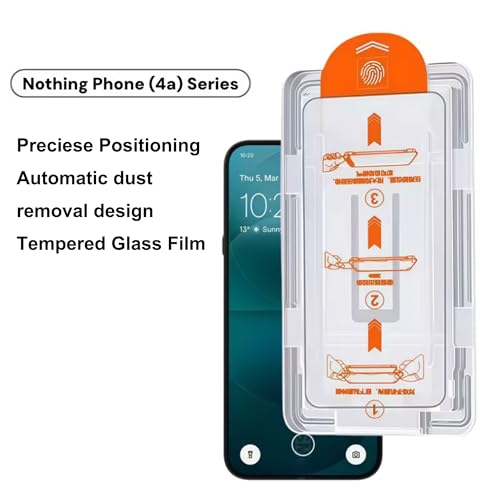 for Nothing Phone 4a/4a Pro Screen Protector with De-Bubble Card, 9H Hardness Military-Grade Shatterproof Protection Tempered Glass flim, Case Friendly, Anti-Scratch (2 PACK) - color: Nothing Phone 4a Pro
