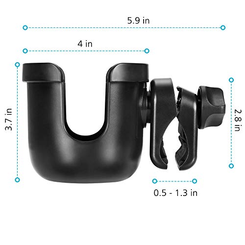 Accmor Stroller Cup Holder, Drinks Holder Bike Walker Wheelchair - color: All Black & All Black