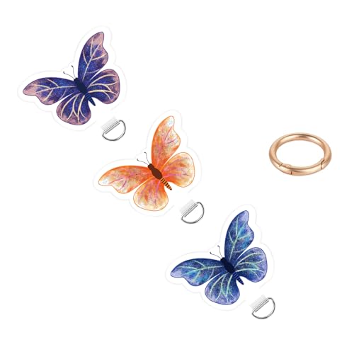 Phone Tether Tab 3 Pcs Universal Phone Lanyard Case Patch Without Adhesive with 1 Pc Spring Ring Phone Lanyard Replacement Part Pad for Cell Phone Strap for iPhone Samsung Google Butterfly