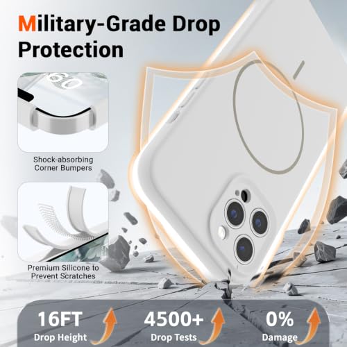 SUPFINE Silicone & Magnetic for iPhone 12 Pro Max Case White - color: White, size: iPhone 12 Pro Max