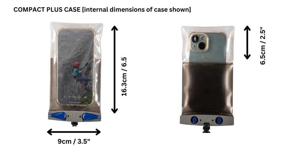 Aquapac Waterproof Phone Case, Small, Grey | iPhone and Android, Made in The UK, Hiking, Mountain Biking, Running Accessory, Floating, IPX8 certified to 30 ft deep. - color: Grey/Pink, size: Small