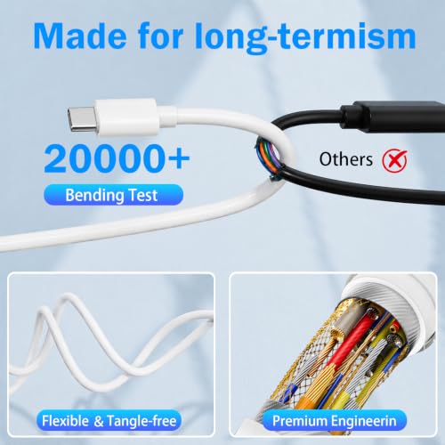 60W 3 in 1 USB C to 2*USB C and Lightning Port for iPhone Duo 18 Pro Max - color: White1