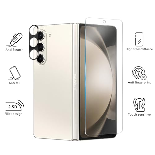 For Samsung Galaxy Z Fold 5, 2 Inner Films, 2 Cover Glass, 2 Lens Guards - size: 6.20 inch