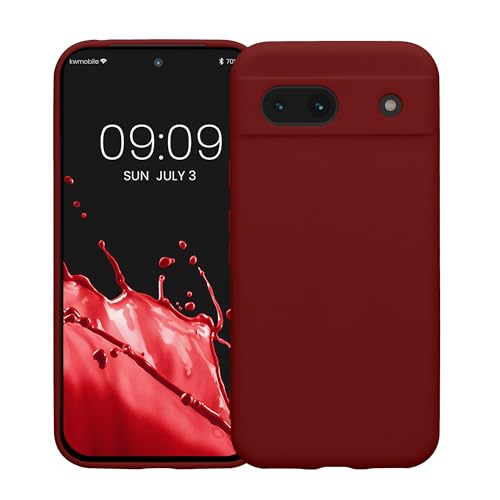 kwmobile Case Compatible with Google Pixel 8a Case - Protective Slim TPU Phone Cover - Soft Matte Finish - Rhubarb Red - color: Rhubarb Red