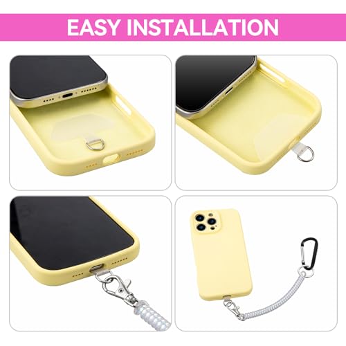 Doormoon Phone Tether Anti Theft, Phone Lanyard With Heavy Duty Carabiner - color: Pearlwhite - 2 Pack