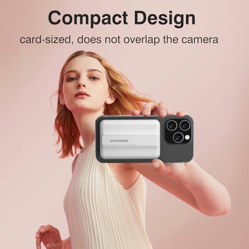 AOGUERBE for MagSafe Portable Charger, 10000mAh Magnetic Charger for iPhone - color: Polar White