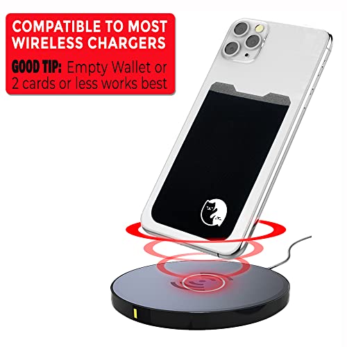 Phone Wallet - Adhesive Card Holder - Cell Phone Pouch - Stick on Lycra Pocket by Gecko - Carry Credit Cards and Cash - color: CAT YINYANG