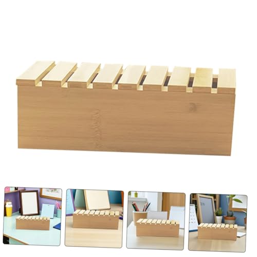 UKCOCO Wooden Desk Organizer Box with Phone Holder for Office Use