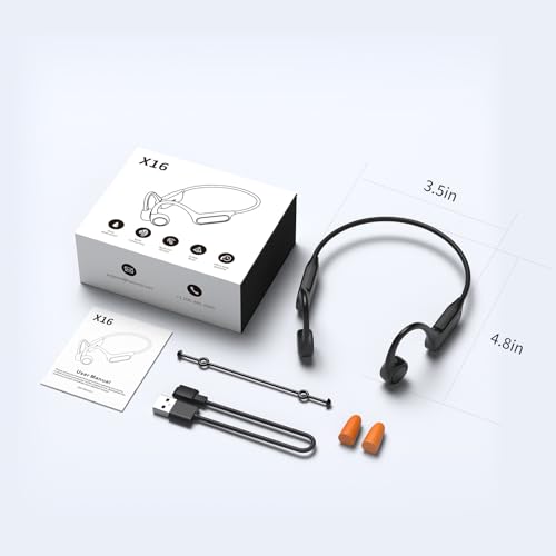 Haowolf Bone Conduction Headphones, 2026 Bluetooth 5.4 Open Ear Headphones with Mic, IPX8 Waterproof Swimming Headphones with 10H Playtime, 27g Lightweight Design Wireless Headset for Running