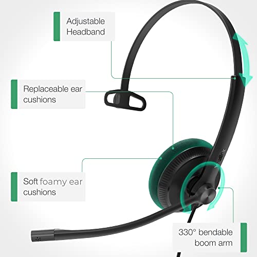 Yealink UH34 Lite Wired Headset,USB-A, Noise Canceling Mic,in-Line Controls