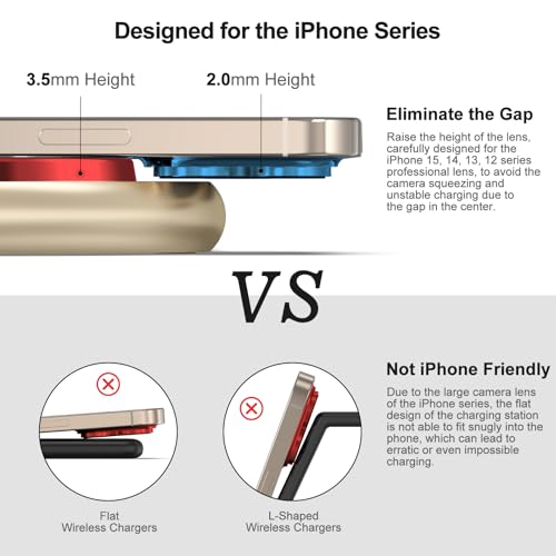 Magnetic Charging Station, 3 in 1 Faster Mag-Safe Wireless Charger Stand, Wireless Charging Pad for Apple Devices, iPhone 17/16/15/14/13/12 Series, iWatch Series, AirPods (Golden) - color: Golden