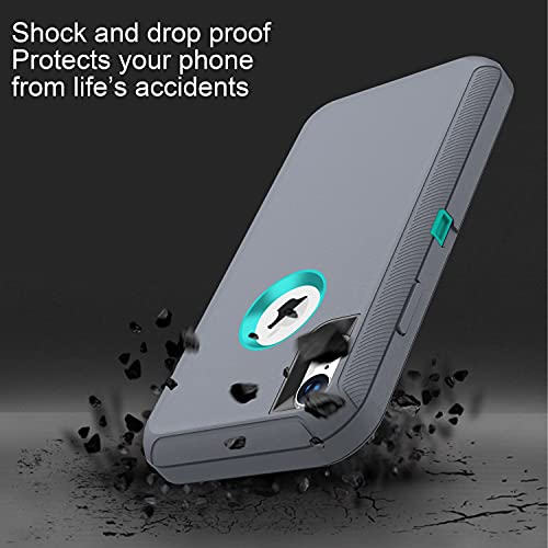 MXX Compatible with iPhone Xr Case, 3-Layer Super Protective Full Heavy Duty Body Tough Rugged Bumper Cover, Shock & Dust Proof, Designed for Apple Xr Phone Case 6.1" - color: Gray/Light Blue