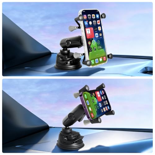 Strg Car Phone Mount with Twist-Lock Suction Cup Base for Car Windshields - size: Suction Cup Base