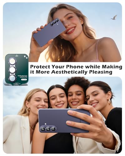 CloudValley for Samsung Galaxy S26 Camera Lens Protector, 9H Tempered Glass + Aluminum Alloy Lens Protective Ring Ultra-HD Tempered Glass Cover,Purple - color: Purple