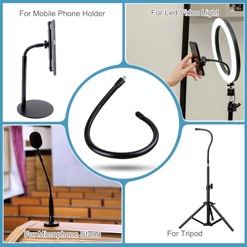 PATIKIL 6" Gooseneck, 1Pcs 1/4"-20 Male to Male Thread Metal Universal Hose Flexible Arm Gooseneck Tube Extension Holder for Action Camera, Phone, Microphone, Black - size: 6 Inch