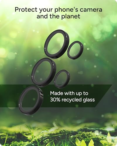 ZAGG Glass Elite Anti-Reflective Samsung Galaxy S25 Ultra Camera Lens Protector – Anti-Glare Technology, Maximum Impact & Scratch Resistance, Smudge-Free Surface, Recycled Materials - color: Black, size: Samsung Galaxy S25 Ultra