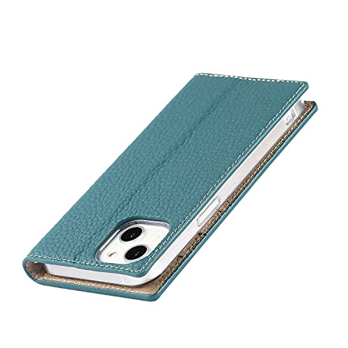 iCoverCase Compatible with iPhone 13 Wallet Case, RFID Blocking Genuine Leather Magnetic Case with Wrist Strap and Card Slots Kickstand Feature Flip Cover 6.1 Inch (Light Blue) - color: Light Blue, size: iPhone 13