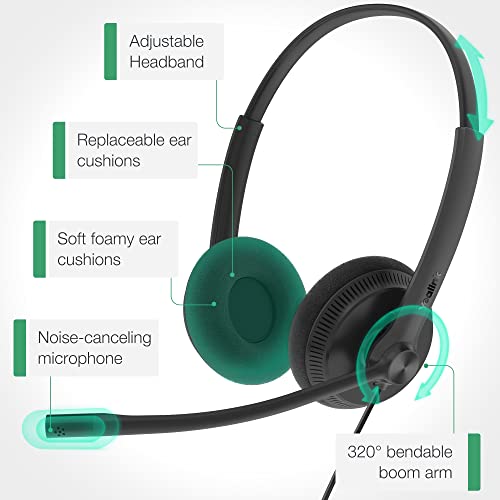 Yealink UH34 Lite Wired Headset,USB-A, Noise Canceling Mic,in-Line Controls - size: Stereo