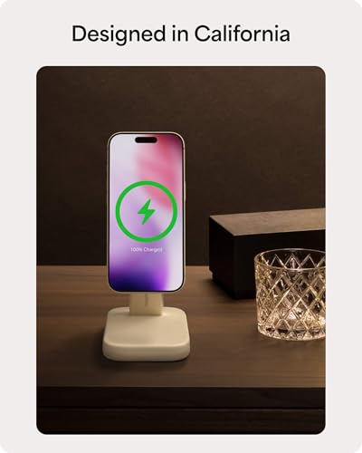 Mophie Wireless Charging Stand - Qi2-Certified, MagSafe Charger for iPhone - color: White, size: Charging Stand