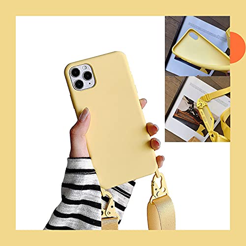 Compatible with iPhone 6/7/8/SE2/SE3,Crossbody Phone Case with Lanyard Cute Soft Silicone Case with Adjustable Shoulder Strap Shockproof Protector Compatible with Women Girls Yellow - color: Yellow, size: iPhone 6/7/8/SE2/SE3