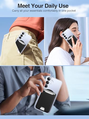 TopMade for MagSafe Wallet, 4 Cards Holder, Strongest Magnetic Phone Wallet - color: Black
