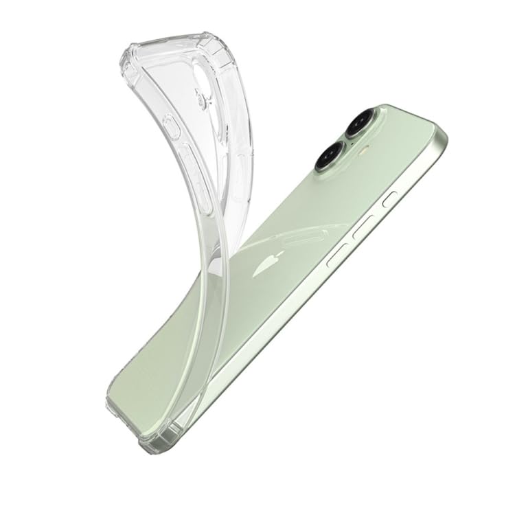I&H for iPhone 16 6.1 inch Case Crystal Clear Non-Yellowing, Shockproof, Anti-Scratch, Transparent Soft Back Cover