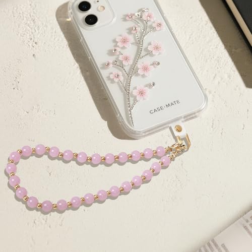 Phone Charm Detachable Metal Cellphone Wrist Strap for Women Girls, Cell Phone Lanyard - color: Cc-light Pink